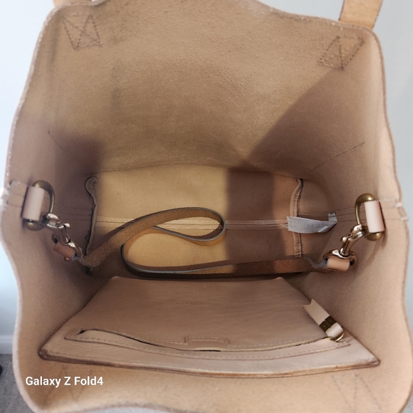 Madewell Medium Transport Tote Natural Light Tan/Beige - Picture 6 of 8